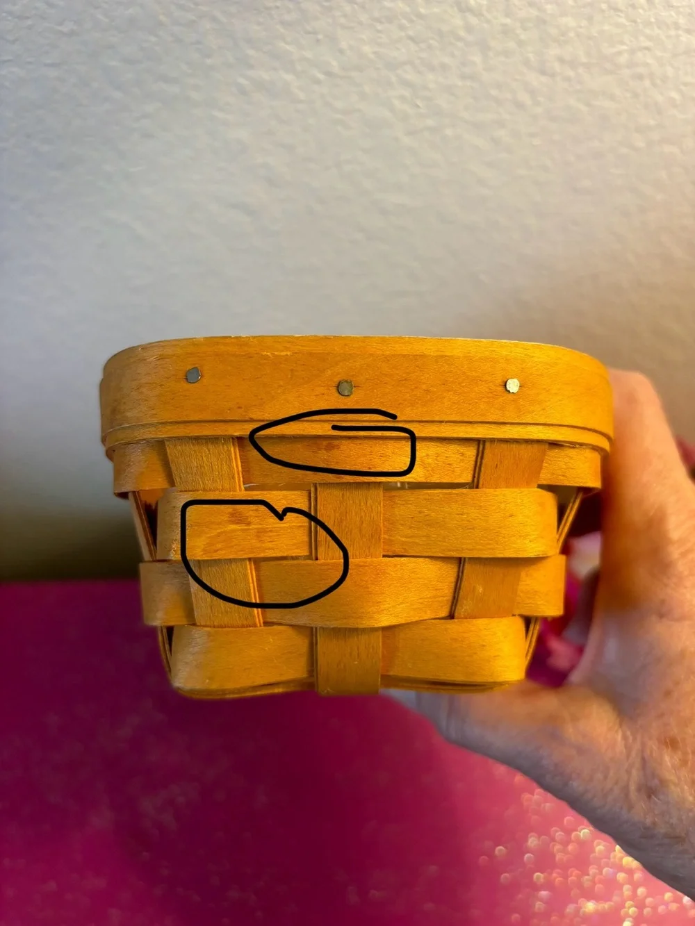 Vintage Longaberger 2000 Cracker Basket with Plastic Protector